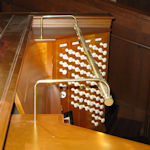 Custom music lamp on pipe organ console